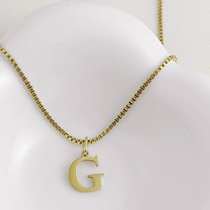 Luckacco Initial necklace letter pendant chamrs stainless steel Necklace jewelry Women's Necklace Box Chain Choker woman trend 2025 gift
