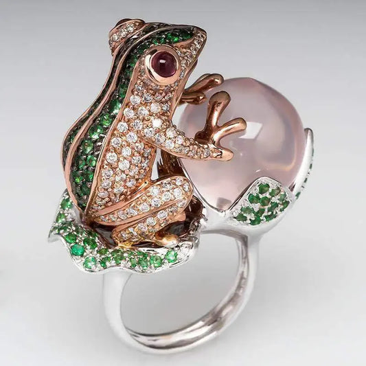 Luckacco Exquisite Unique Spider Fog Finger Rings for women Shiny CZ Crystals Stone Animal  Rings Female Anel accessories gifts