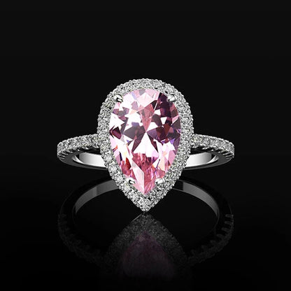 Luckacco daily picks Hot Sale Water Drop Design Women Ring Micro Paved Crystal Zircon Elegant Bridal Wedding Engagement Jewelry Ring for Lover