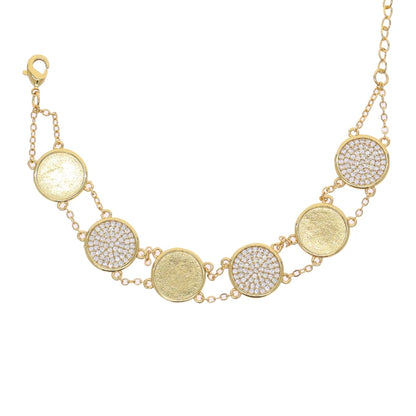 Luckacco 2025 New Bling Popular round zircon necklace Cz Paved  Necklace   Gold Color Fashion Jewelry Gift for Women