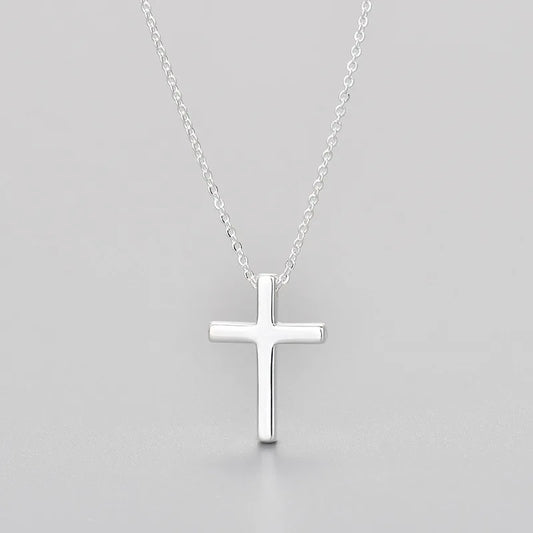 Luckacco 925 Sterling Silver Necklace For Women Adjustable Simple Cross Shape Necklace O-Chain Choker Necklaces Birthday Gift Chocker