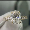 Luckacco 3CT Good Quality 14K Yellow Gold DEF VS-VVS Oval Lab Grown Diamond CVD HPHT Diamond Wedding Ring For Lady With IGI Certificate