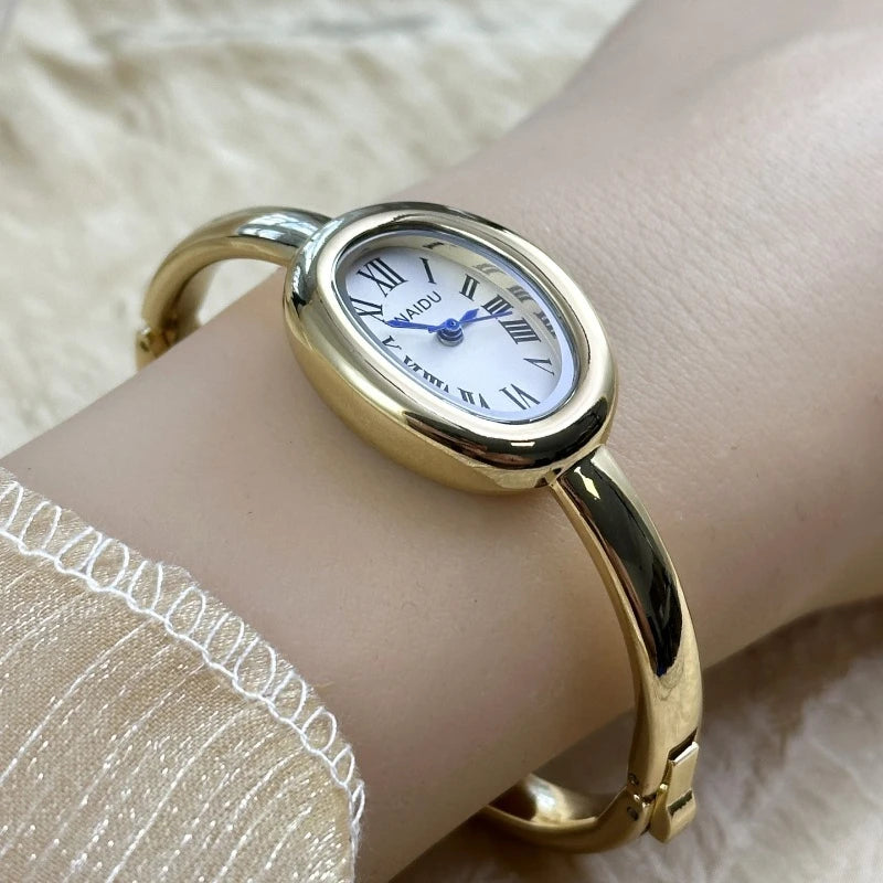 luckacco famous brand bracelet watch stainless steel strap gold watch fashion small dial ladies girl gift wristwatches relojes para mujer
