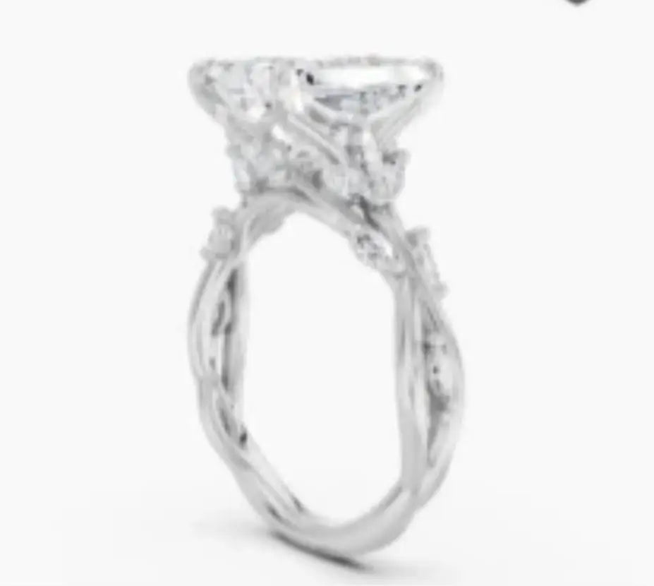 luckacco 10k solid real gold lab grown diamond wedding ring for female igi horse eye 2 carat cvd vine design engagement ring for female