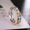 Luckacco Luxury 925 Sterling Silver Ring Interlaced Zircon Crystal Ring for Woman Engagement Wedding Jewelry Gift Accesorios Mujer