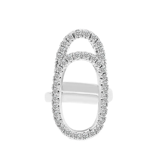 Luckacco New In 2023 Luxury Nail Ring Micro Paved Crystal Phalanx Finger Manicure Joint Cuticle Rings For Women Trend Jewelry