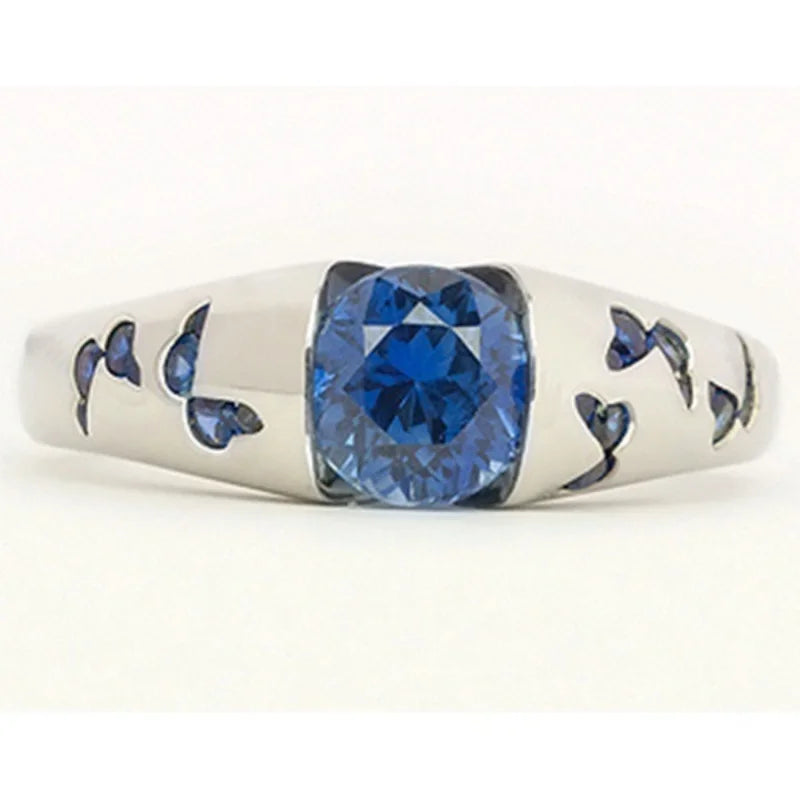 luckacco creative women fashion butterfly ring silver color inlaid white stone engagement rings for women bridal wedding jewelry