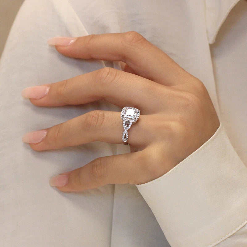 luckacco daily picks temperament women's rings for wedding newly designed female accessories engagement party cubic zirconia statement jewelry