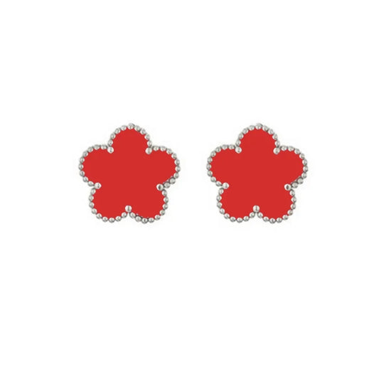Luckacco 14K Gold Plated Five-leaf Clover Link Bracelets White Black Blue Gold Red Green Lucky Bracelets Jewelry Gifts Trendy for Women