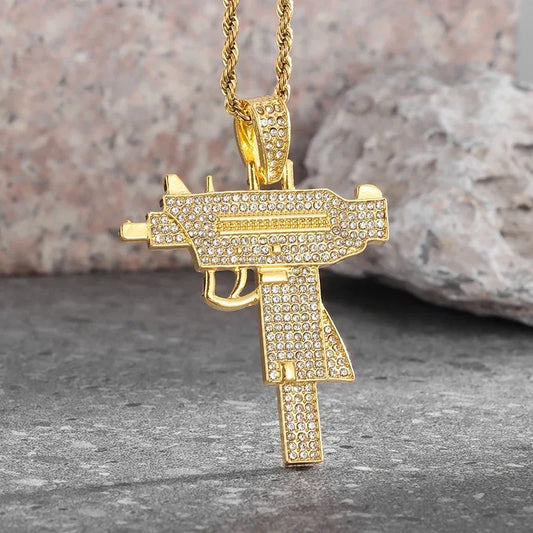 Luckacco Hip Hop Ice Out Zircon Letter Otf Letter Pendant Necklace for Men and Women Fashion Rock Party Jewelry Gift