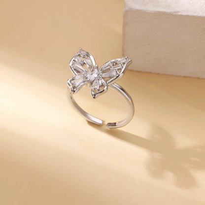 Luckacco Luxury Zircon Geometric Rings for Women Gold Color Adjustable  Stainless Steel Heart Flower Ring Wedding Fashion Jewelry Gift