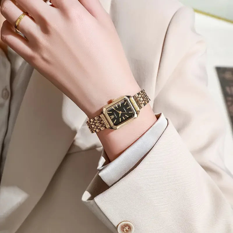 luckacco 1pcs fashion women's watch luxury trendy versatile quartz watch suitable for daily clothing matching or as a gift