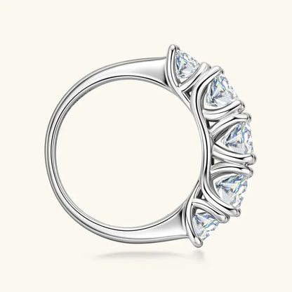 Luckacco s925 Sterling Silver Moissanite Ring Sparkling Lab Diamond Engagement Band for Women Wedding Fine Jewelry Gifts