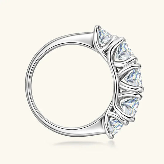 Luckacco s925 Sterling Silver Moissanite Ring Sparkling Lab Diamond Engagement Band for Women Wedding Fine Jewelry Gifts