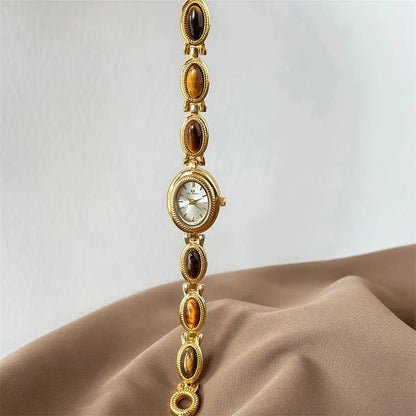 Luckacco BS Bee Sister Quartz Vintage Woman Watch Oval Dial Light Luxury Ladies Wristwatches Fashion Casual Simple Women Watches