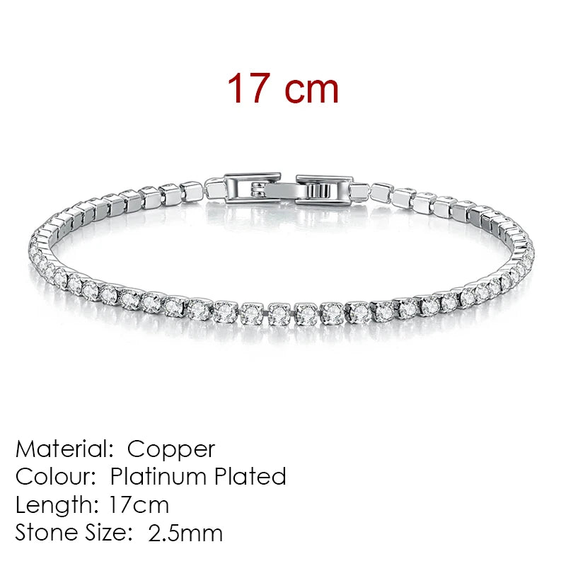 luckacco fashion multicolor tennis bracelet for women 2.5/3/4/5mm zirconia charm designer tennis chain men bracelet wedding jewelry kc128