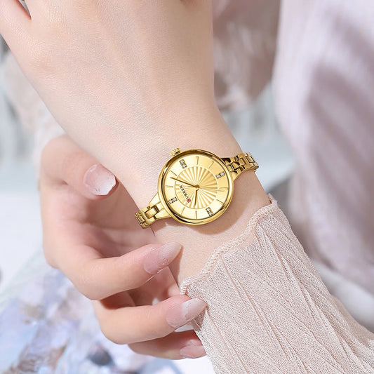 Luckacco CURREN Luxury Women Bracelet Quartz Watches For Women Magnetic Watch Ladies Sports Dress Wrist Watch Clock Relogio Feminino