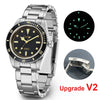 Luckacco CADISEN Luxury Men Watch 38mm Diver Vintage Automatic Business Wristwatches NH35 Mechanical Sapphire 20 Bar Mens Retro Clock