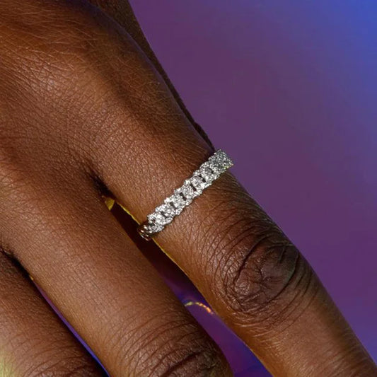 Luckacco Dainty Minimalist Stacking Ring For Women Trend Cubic Zircon Gold Color Crystal Finger Accessories for Female Jewelry Gift R737