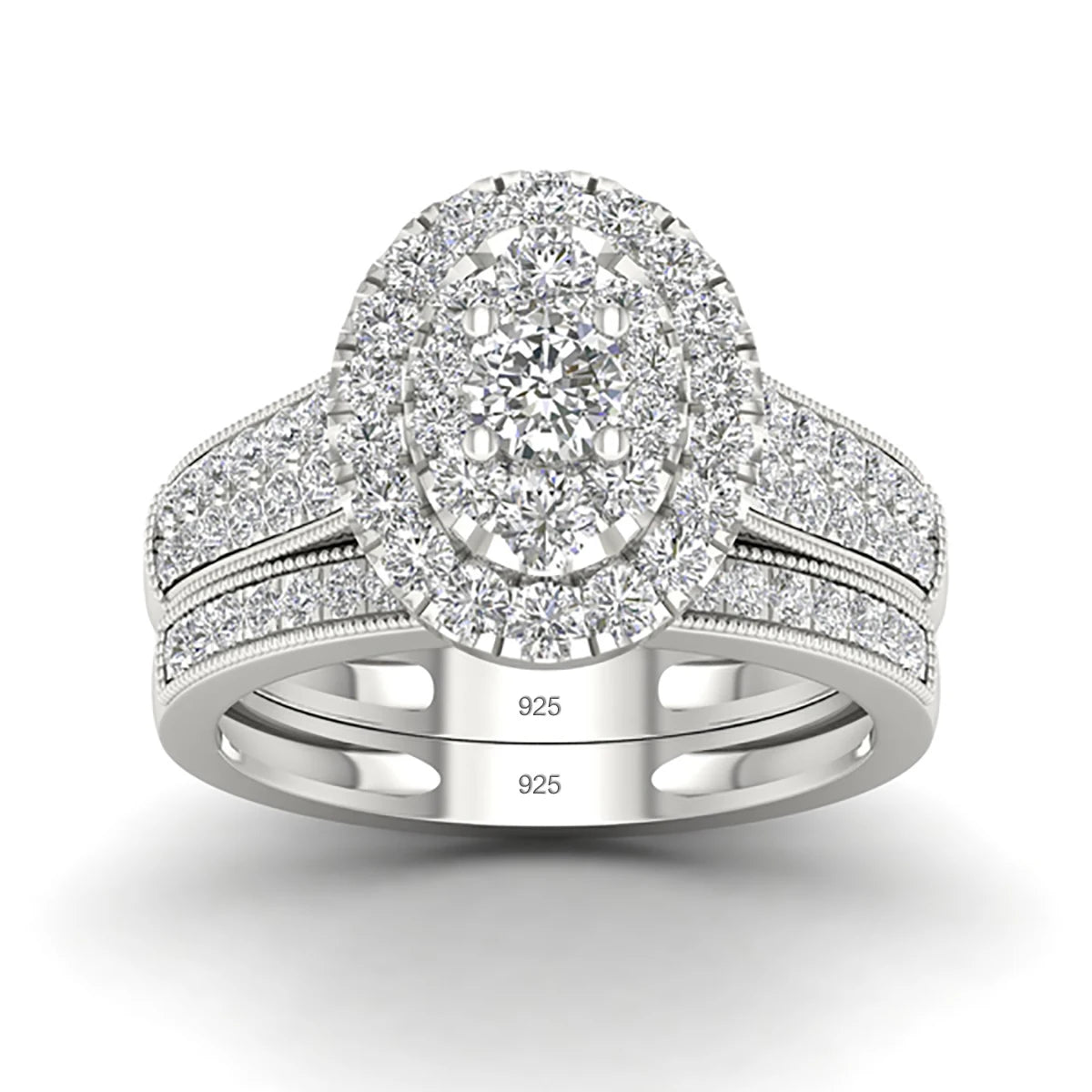 luckacco 2pcs diamond couple rings set woman wedding engagement sterling silver ring shining luxury 5a zircon 14k gold classic jewelry