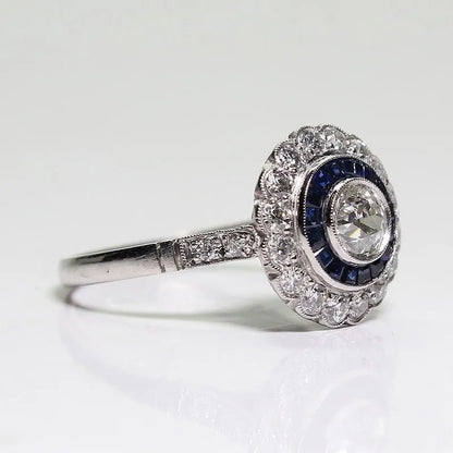 Luckacco Classic Round Flower Floral Shaped Crystal Ring Bling Iced Out Shiny AAA CZ Rhinestone Zircon for Women Wedding Jewelry