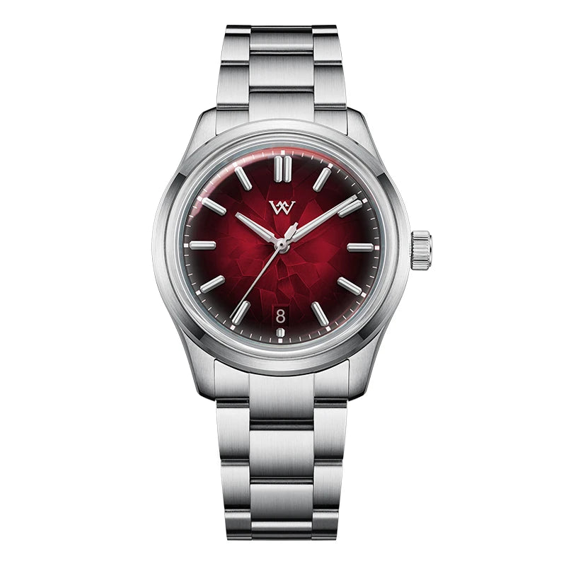 luckacco wm watch automatic mechanical watch nh35 glacier series 100m water resistant ar coated sapphire welly merck watches for man 226m