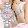 Luckacco Mark Fairwhale Dress Pink Diamond Watch For Women Fashion Ceramic Chain Quartz Watch Luxury Brilliant Beimu Wristwatch Ladies