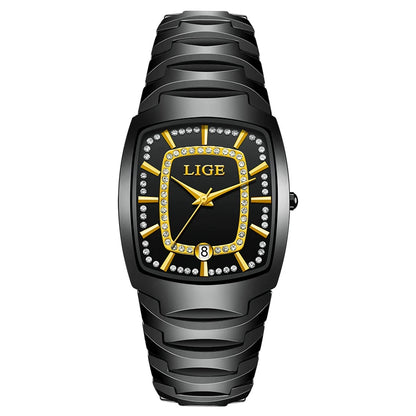 Luckacco LIGE 2025 TOP Elegant Women's Watch Waterproof Fashion Ladies Clock Creative Ceramic Strap Watch for Women Gift Relogio Feminino