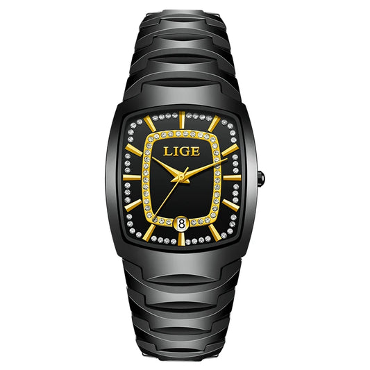 Luckacco LIGE 2025 TOP Elegant Women's Watch Waterproof Fashion Ladies Clock Creative Ceramic Strap Watch for Women Gift Relogio Feminino