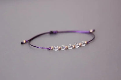 Luckacco Clear quartz Crystal Lady's April Birthday Stone bracelet fits her adjustable gemstone gift
