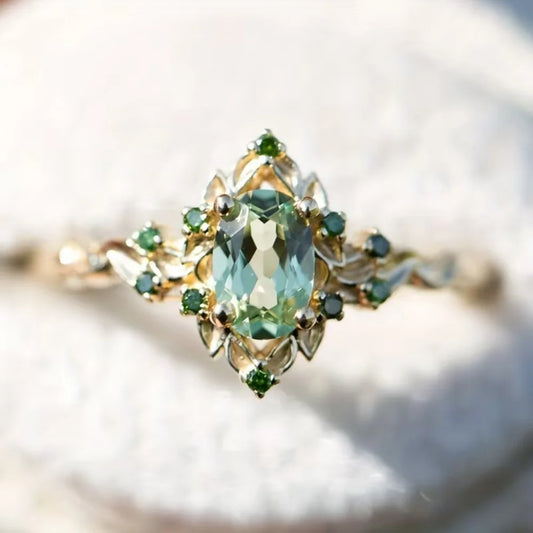 Luckacco  of new synthetic spinel simple, individual, niche, light luxury and elegant rings from the manufacturer