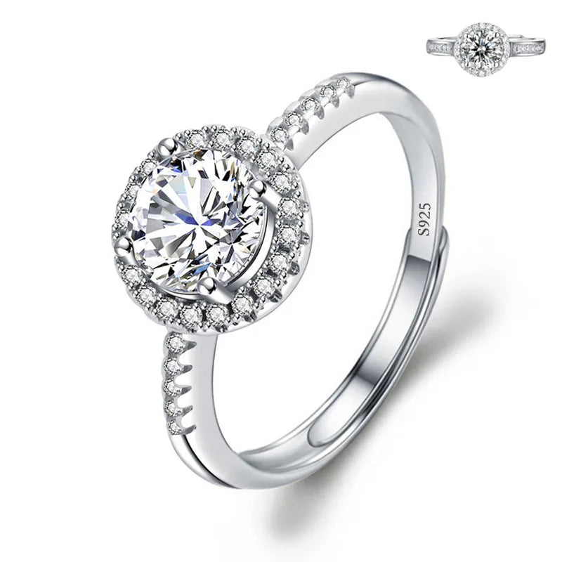 luckacco never fade luxury classic 18k white gold color ring solitaire 2 carat zirconia diamant wedding band women jewelry accessories