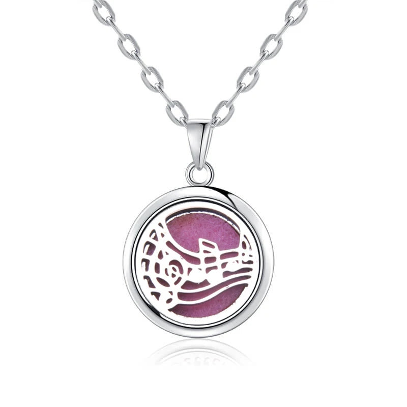 luckacco new tree of life aromatherapy necklace stainless steel essential oil diffuser amulet perfume locket pendant women jewelry gift