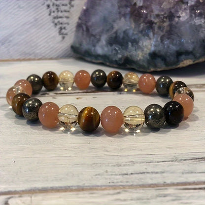 Luckacco Boho multicolor stone bead patchwork bracelet perfect jewelry gift for him