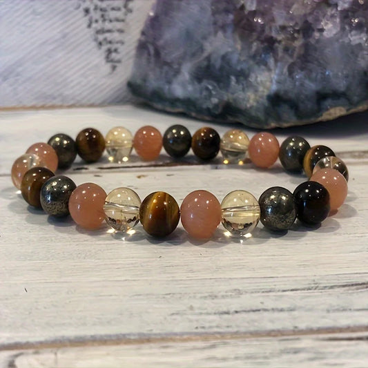 Luckacco Boho multicolor stone bead patchwork bracelet perfect jewelry gift for him