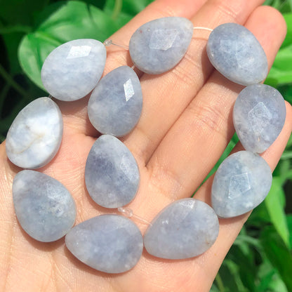 Luckacco Natural Faceted Amethysts Labradorite Aventurine Tiger Eye Water Drop Shape Stone Beads DIY Charm For Jewelry Making Bracelet