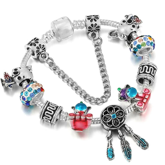 Luckacco BAOPON New Fashion Life Of Tree Crystal Charm Bracelet Fit Green Color Snake Chain Brand Bracelets & Bangles for Women Jewelry