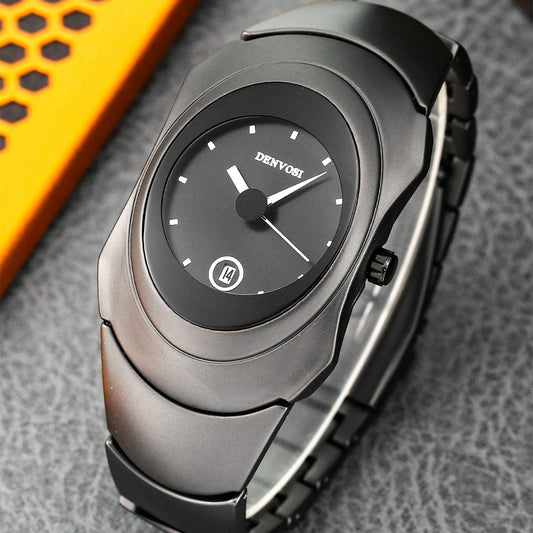 Luckacco New Men Quartz Watches Unique Sleek Stainless Steel Casula Business Waterproof Male Wristwatches