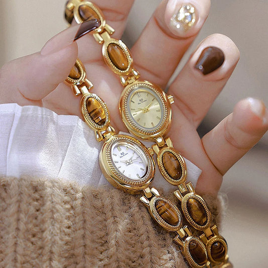 Luckacco Oval Rhinestone 2025 Ladies Wrist Watches Top Brand Luxury For Women Bracelet Watches Gold relogio feminino dropshipping Fashion