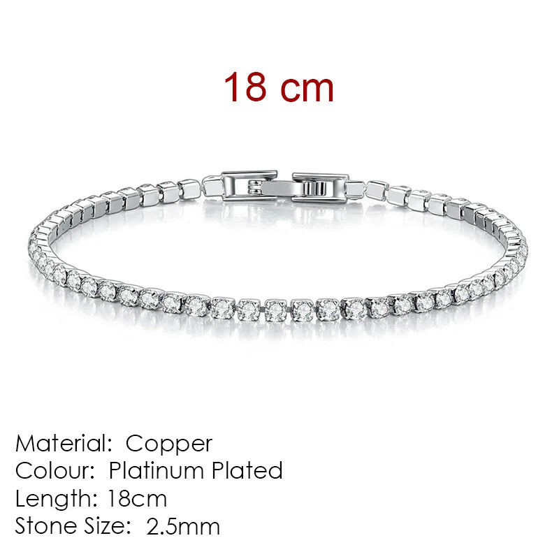 luckacco fashion multicolor tennis bracelet for women 2.5/3/4/5mm zirconia charm designer tennis chain men bracelet wedding jewelry kc128