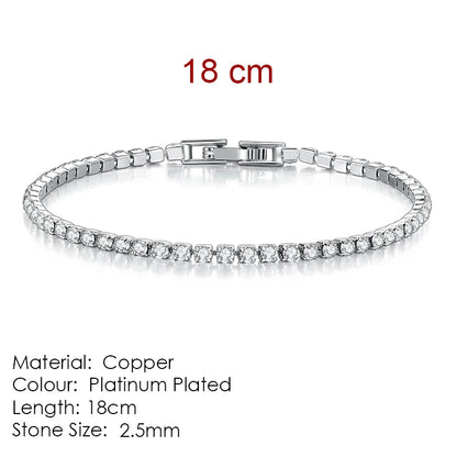 Luckacco Fashion Multicolor Tennis Bracelet for Women 2.5/3/4/5mm Zirconia Charm Designer Tennis Chain Men Bracelet Wedding Jewelry KC128