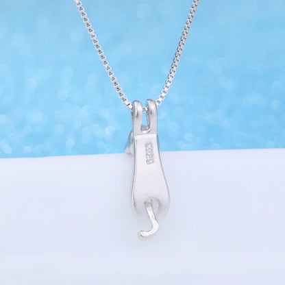 Luckacco Vintage 925 Sterling Silver Cat Necklaces For Women Luxury Elegant Jewelry Choker Jewellery Money 925