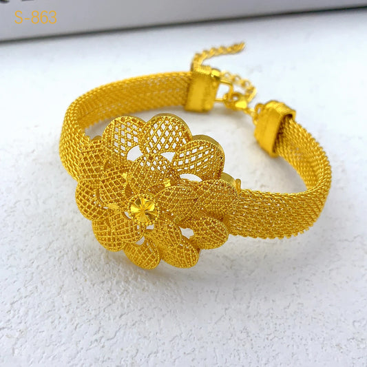Luckacco XUHUANG Luxury Flower Necklace Sets For Women Wedding Dubai Gold Plated African Jewelry Set Indian Jewellery Anniversary Gifts