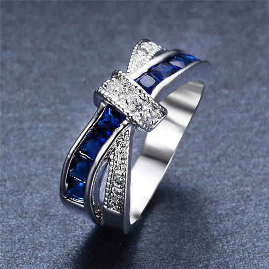 Luckacco Classic 925 Sterling Silver diamond rings For Women Colored zircon size 6-10 Fashion wedding accessories Party Gift Jewelry