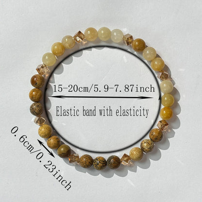 Luckacco 1 Citrine Natural Stone Bracelet Promotes Abundance and Success Unisex Handmade Jewelry 6mm