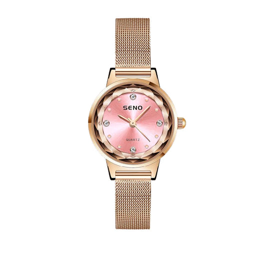 Luckacco Watches Fashion Elegant Diamond Mesh Strap Women's Watch Waterproof Quartz Watch Ladies Watch