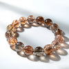 Luckacco Natural Black Golden Super Seven Bracelet Hair Rutilated Bracelet Jewelry For Woman Crystal Round Beads Stone Stretch Bracelet