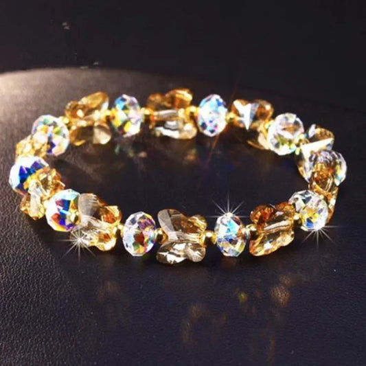 Luckacco New AB Butterfly Crystal Beaded Bracelets Women Sweet Temperament Handwork Bracelets&Bangles Charms Jewelry Making Men Bracelet