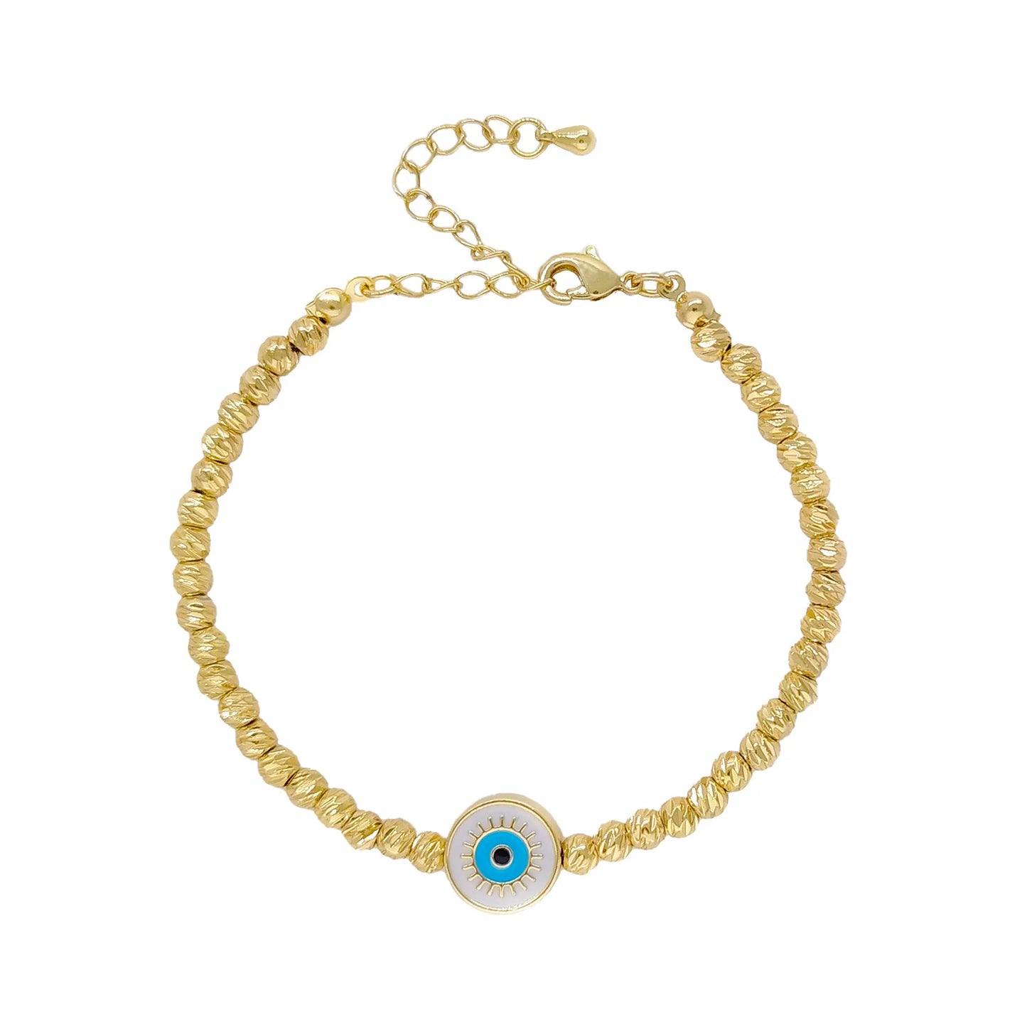 luckacco kkbead evil eye bracelet femme high quality gold plated beaded bracelet jewelry for women accessories gift pulseras mujer