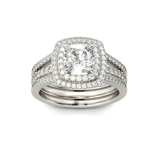 Luckacco Luxury Marquis Cut Droplet Ring Women's Gorgeous Anniversary Party Jewelry Noble  Fashion Engagement Ceremony Accessories